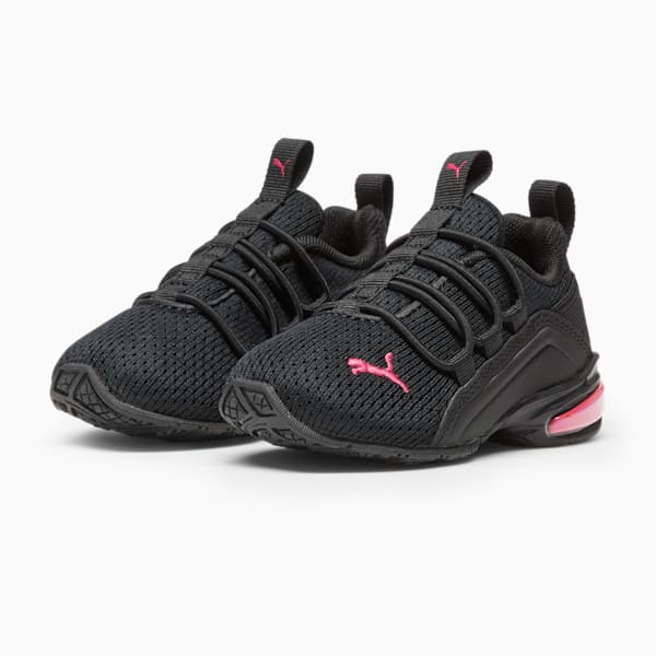 Tenis para infantes Axelion Mesh, PUMA Black-Garnet Rose, extralarge
